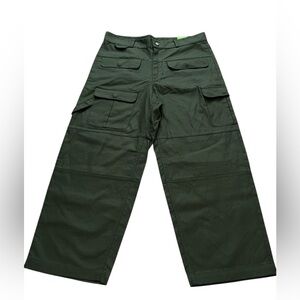 Cash by Cash App Cargo Pants 32 Green Wide Leg Utility Workwear Streetwear